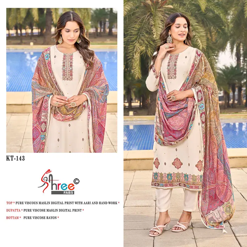 Kt 143 By Shree Fabs Viscose Digital Printed Salwar Suits Orders In India